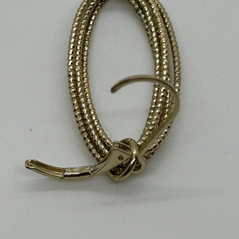 Nine West Earrings Gold-Tone Textured Oval Drop With Leverback Closure - Picture 8 of 11